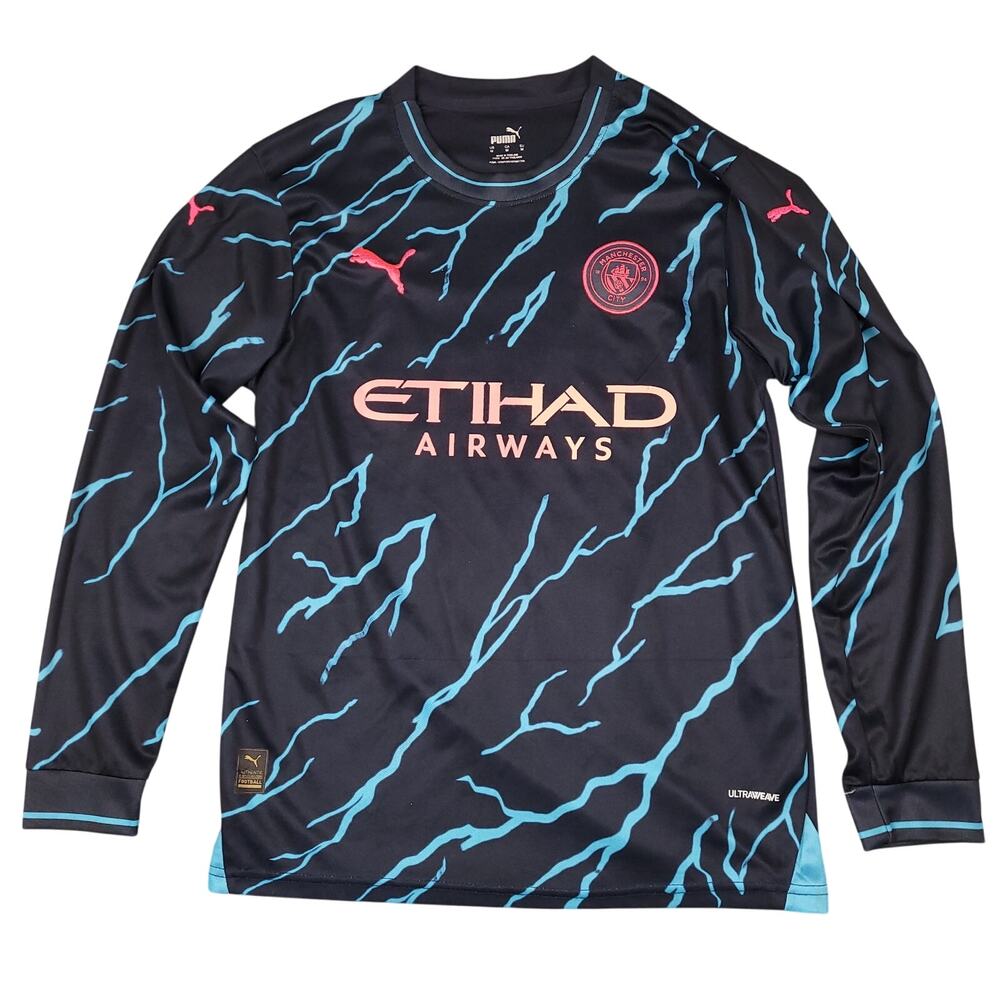 Puma Men's Manchester City Jersey Daniel #99 Medium Long Sleeve Ultraweave Blue - Picture 2 of 16